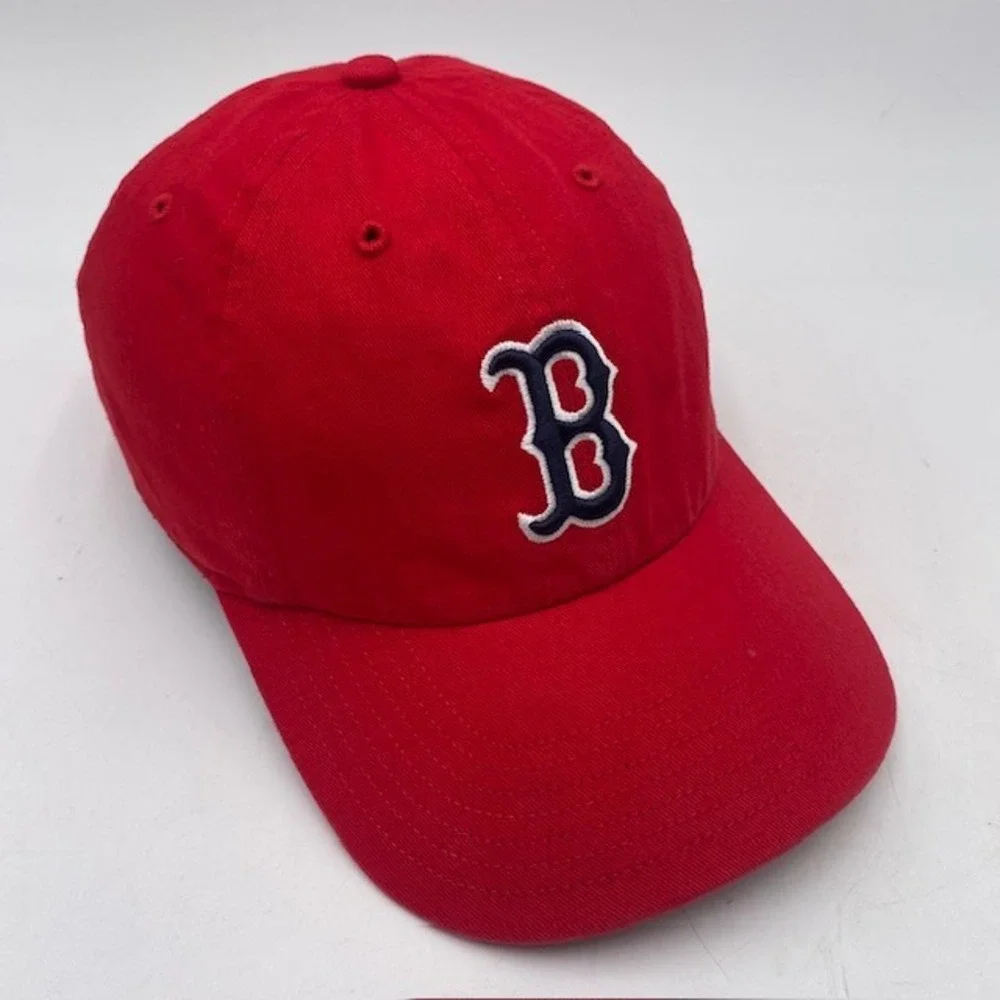 BOSTON RED SOX '47 Brand Clean Up Hat Kids Red‎ Cotton Adjustable Strapback MLB